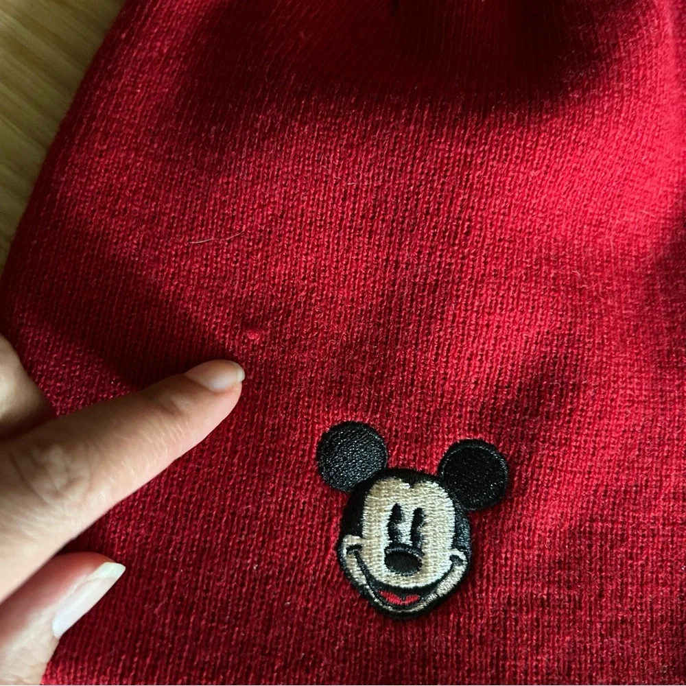 Disney Parks Mickey Mouse Red Fleece Beanie OS